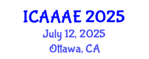 International Conference on Aeronautical and Aerospace Engineering (ICAAAE) July 12, 2025 - Ottawa, Canada