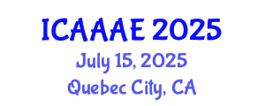 International Conference on Aeronautical and Aerospace Engineering (ICAAAE) July 15, 2025 - Quebec City, Canada