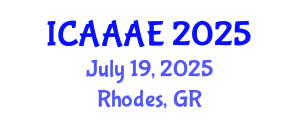 International Conference on Aeronautical and Aerospace Engineering (ICAAAE) July 19, 2025 - Rhodes, Greece