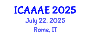 International Conference on Aeronautical and Aerospace Engineering (ICAAAE) July 22, 2025 - Rome, Italy