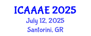 International Conference on Aeronautical and Aerospace Engineering (ICAAAE) July 12, 2025 - Santorini, Greece
