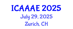 International Conference on Aeronautical and Aerospace Engineering (ICAAAE) July 29, 2025 - Zurich, Switzerland