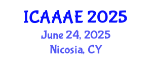 International Conference on Aeronautical and Aerospace Engineering (ICAAAE) June 24, 2025 - Nicosia, Cyprus