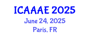 International Conference on Aeronautical and Aerospace Engineering (ICAAAE) June 24, 2025 - Paris, France