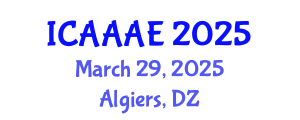 International Conference on Aeronautical and Aerospace Engineering (ICAAAE) March 29, 2025 - Algiers, Algeria