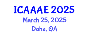 International Conference on Aeronautical and Aerospace Engineering (ICAAAE) March 25, 2025 - Doha, Qatar