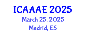 International Conference on Aeronautical and Aerospace Engineering (ICAAAE) March 25, 2025 - Madrid, Spain