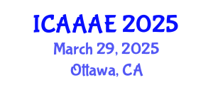 International Conference on Aeronautical and Aerospace Engineering (ICAAAE) March 29, 2025 - Ottawa, Canada