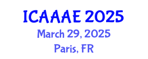 International Conference on Aeronautical and Aerospace Engineering (ICAAAE) March 29, 2025 - Paris, France