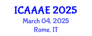 International Conference on Aeronautical and Aerospace Engineering (ICAAAE) March 04, 2025 - Rome, Italy