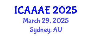 International Conference on Aeronautical and Aerospace Engineering (ICAAAE) March 29, 2025 - Sydney, Australia