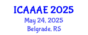 International Conference on Aeronautical and Aerospace Engineering (ICAAAE) May 24, 2025 - Belgrade, Serbia