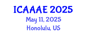 International Conference on Aeronautical and Aerospace Engineering (ICAAAE) May 11, 2025 - Honolulu, United States
