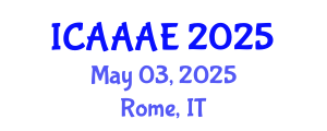 International Conference on Aeronautical and Aerospace Engineering (ICAAAE) May 03, 2025 - Rome, Italy