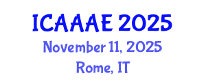International Conference on Aeronautical and Aerospace Engineering (ICAAAE) November 11, 2025 - Rome, Italy