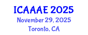 International Conference on Aeronautical and Aerospace Engineering (ICAAAE) November 29, 2025 - Toronto, Canada