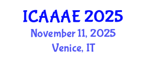 International Conference on Aeronautical and Aerospace Engineering (ICAAAE) November 11, 2025 - Venice, Italy