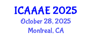 International Conference on Aeronautical and Aerospace Engineering (ICAAAE) October 28, 2025 - Montreal, Canada