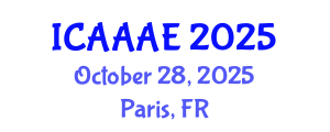 International Conference on Aeronautical and Aerospace Engineering (ICAAAE) October 28, 2025 - Paris, France
