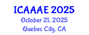 International Conference on Aeronautical and Aerospace Engineering (ICAAAE) October 21, 2025 - Quebec City, Canada