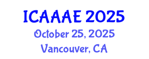 International Conference on Aeronautical and Aerospace Engineering (ICAAAE) October 25, 2025 - Vancouver, Canada