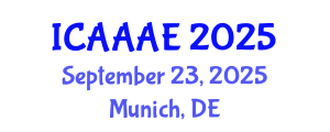 International Conference on Aeronautical and Aerospace Engineering (ICAAAE) September 23, 2025 - Munich, Germany