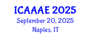 International Conference on Aeronautical and Aerospace Engineering (ICAAAE) September 20, 2025 - Naples, Italy