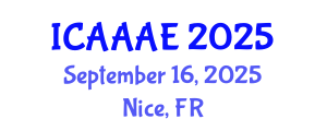International Conference on Aeronautical and Aerospace Engineering (ICAAAE) September 16, 2025 - Nice, France