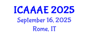 International Conference on Aeronautical and Aerospace Engineering (ICAAAE) September 16, 2025 - Rome, Italy
