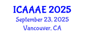 International Conference on Aeronautical and Aerospace Engineering (ICAAAE) September 23, 2025 - Vancouver, Canada