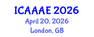 International Conference on Aeronautical and Aerospace Engineering (ICAAAE) April 20, 2026 - London, United Kingdom International Conference on Aeronautical and Aerospace Engineering (ICAAAE) April 20, 2026 - London, United Kingdom