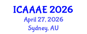 International Conference on Aeronautical and Aerospace Engineering (ICAAAE) April 27, 2026 - Sydney, Australia International Conference on Aeronautical and Aerospace Engineering (ICAAAE) April 27, 2026 - Sydney, Australia