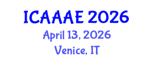 International Conference on Aeronautical and Aerospace Engineering (ICAAAE) April 13, 2026 - Venice, Italy International Conference on Aeronautical and Aerospace Engineering (ICAAAE) April 13, 2026 - Venice, Italy