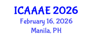 International Conference on Aeronautical and Aerospace Engineering (ICAAAE) February 16, 2026 - Manila, Philippines International Conference on Aeronautical and Aerospace Engineering (ICAAAE) February 16, 2026 - Manila, Philippines