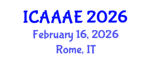 International Conference on Aeronautical and Aerospace Engineering (ICAAAE) February 16, 2026 - Rome, Italy