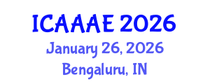 International Conference on Aeronautical and Aerospace Engineering (ICAAAE) January 26, 2026 - Bengaluru, India International Conference on Aeronautical and Aerospace Engineering (ICAAAE) January 26, 2026 - Bengaluru, India