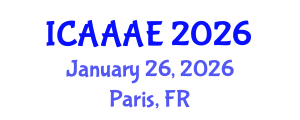 International Conference on Aeronautical and Aerospace Engineering (ICAAAE) January 26, 2026 - Paris, France