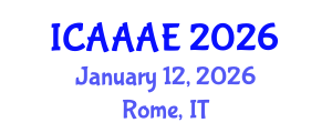 International Conference on Aeronautical and Aerospace Engineering (ICAAAE) January 12, 2026 - Rome, Italy International Conference on Aeronautical and Aerospace Engineering (ICAAAE) January 12, 2026 - Rome, Italy
