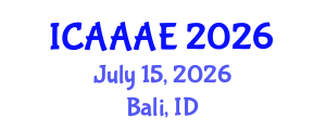 International Conference on Aeronautical and Aerospace Engineering (ICAAAE) July 15, 2026 - Bali, Indonesia International Conference on Aeronautical and Aerospace Engineering (ICAAAE) July 15, 2026 - Bali, Indonesia