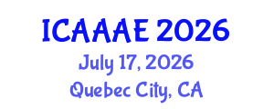 International Conference on Aeronautical and Aerospace Engineering (ICAAAE) July 17, 2026 - Quebec City, Canada