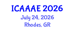 International Conference on Aeronautical and Aerospace Engineering (ICAAAE) July 24, 2026 - Rhodes, Greece International Conference on Aeronautical and Aerospace Engineering (ICAAAE) July 24, 2026 - Rhodes, Greece
