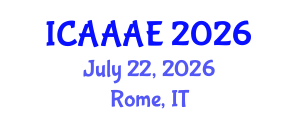 International Conference on Aeronautical and Aerospace Engineering (ICAAAE) July 22, 2026 - Rome, Italy