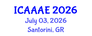 International Conference on Aeronautical and Aerospace Engineering (ICAAAE) July 03, 2026 - Santorini, Greece