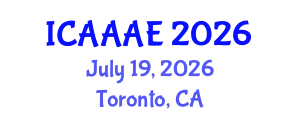 International Conference on Aeronautical and Aerospace Engineering (ICAAAE) July 19, 2026 - Toronto, Canada International Conference on Aeronautical and Aerospace Engineering (ICAAAE) July 19, 2026 - Toronto, Canada