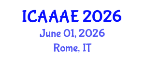 International Conference on Aeronautical and Aerospace Engineering (ICAAAE) June 01, 2026 - Rome, Italy