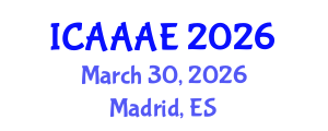 International Conference on Aeronautical and Aerospace Engineering (ICAAAE) March 30, 2026 - Madrid, Spain