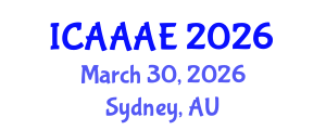 International Conference on Aeronautical and Aerospace Engineering (ICAAAE) March 30, 2026 - Sydney, Australia International Conference on Aeronautical and Aerospace Engineering (ICAAAE) March 30, 2026 - Sydney, Australia