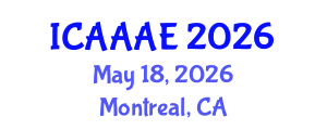 International Conference on Aeronautical and Aerospace Engineering (ICAAAE) May 18, 2026 - Montreal, Canada International Conference on Aeronautical and Aerospace Engineering (ICAAAE) May 18, 2026 - Montreal, Canada