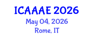 International Conference on Aeronautical and Aerospace Engineering (ICAAAE) May 04, 2026 - Rome, Italy International Conference on Aeronautical and Aerospace Engineering (ICAAAE) May 04, 2026 - Rome, Italy