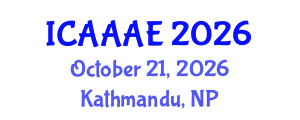 International Conference on Aeronautical and Aerospace Engineering (ICAAAE) October 21, 2026 - Kathmandu, Nepal International Conference on Aeronautical and Aerospace Engineering (ICAAAE) October 21, 2026 - Kathmandu, Nepal